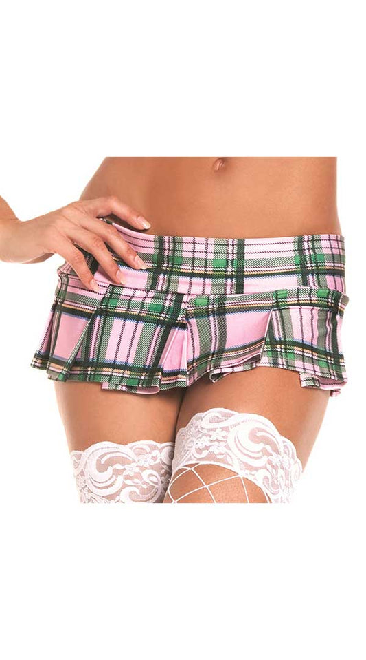 Naughty Schoolgirl's Pink Plaid Temptation Skirt