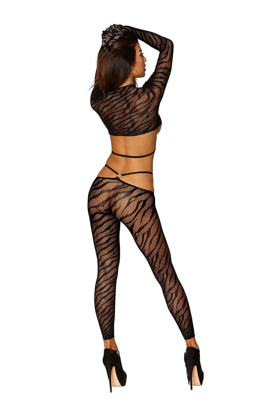Wild Desire Zebra Fishnet Temptation Set