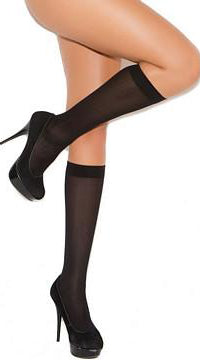 Midnight Temptation: Opaque Black Knee Highs