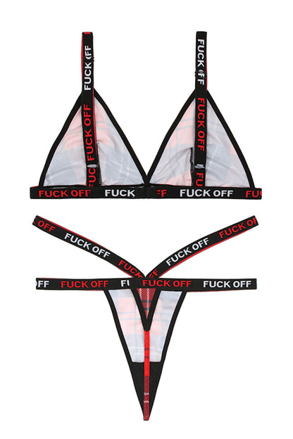 Temptation Unleashed: Plaid Bralette & Caged Thong