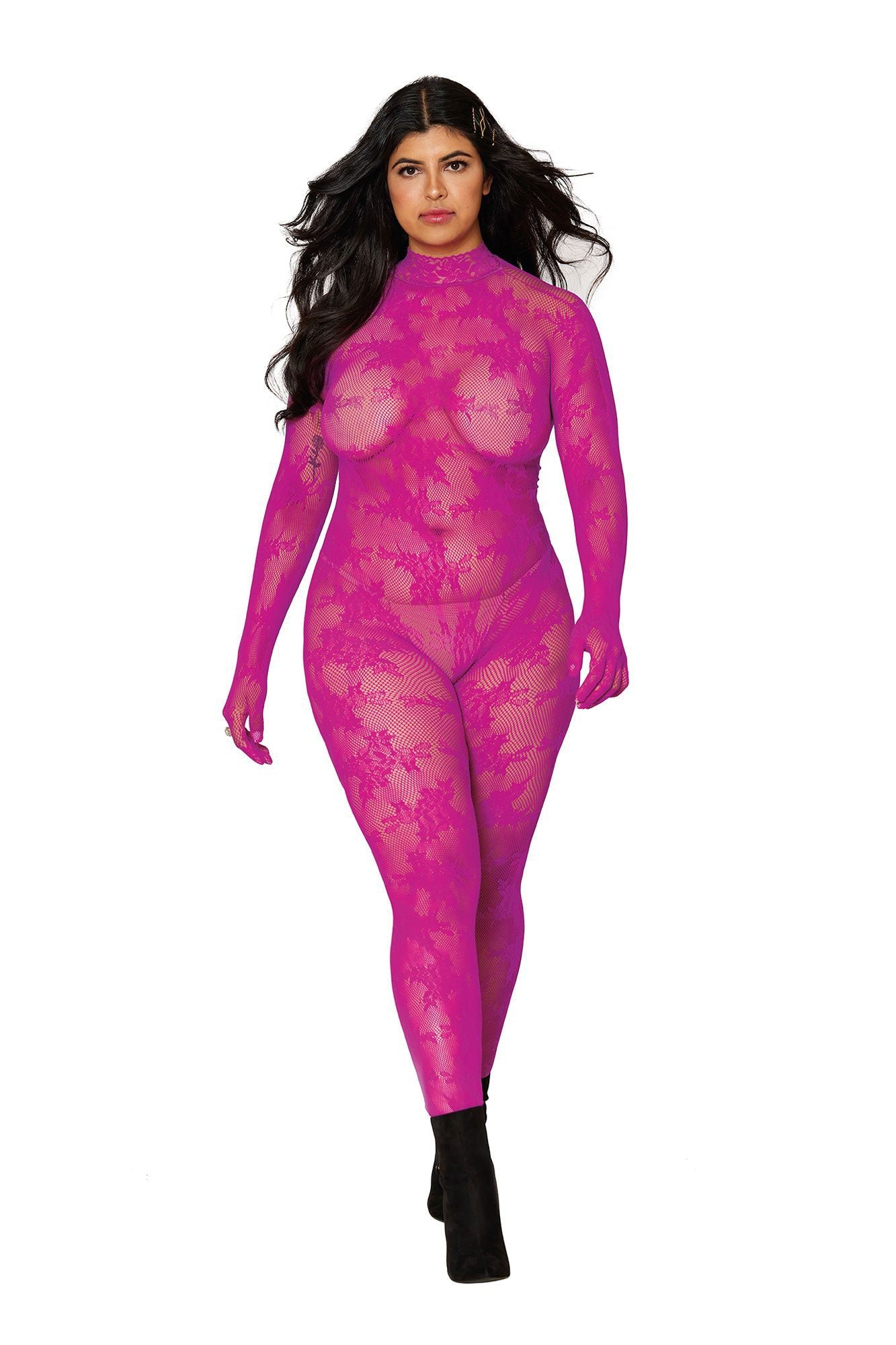 Entwine in Floral Fantasy: Curvy Bodystocking Bliss