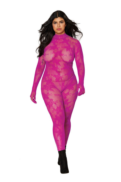 Entwine in Floral Fantasy: Curvy Bodystocking Bliss