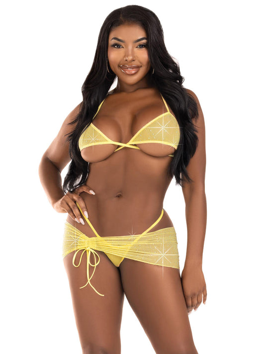 Whispers of Desire: Baby Yellow Temptation Set