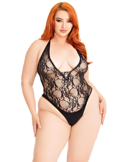 Entice Him in Black Lace Fantasy Teddy