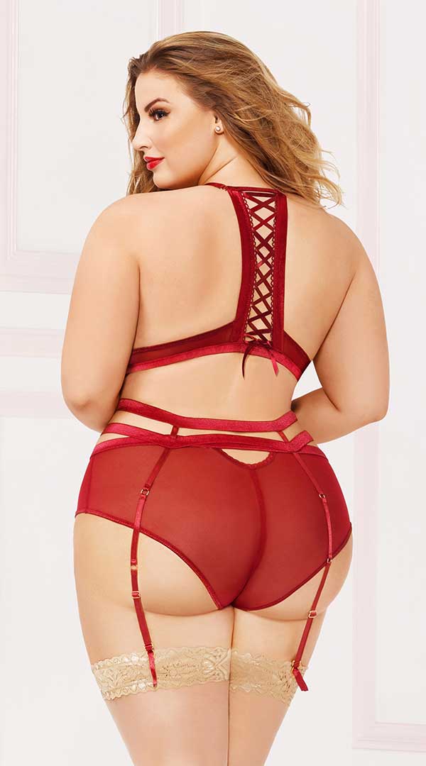 Enticing Embrace: Mesh & Lace Seduction Set