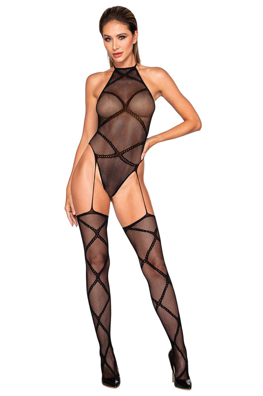 Entangled in Desire Fishnet Garter Teddy