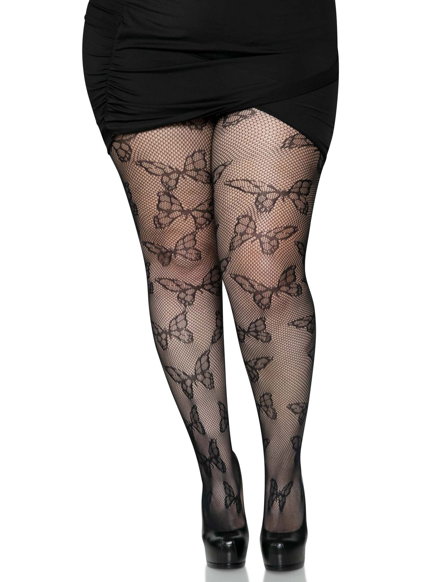 Whispers of Desire: Butterfly Net Curvy Tights