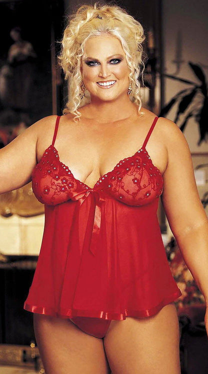 Whispers of Desire: Sheer Floral Fantasy Babydoll
