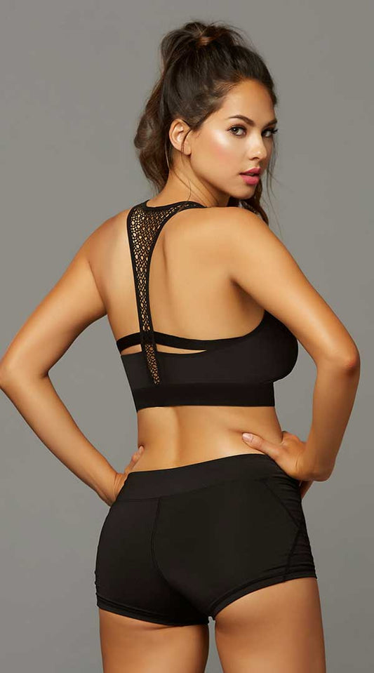 Unleash Your Power: Netting-Trimmed Sports Bra