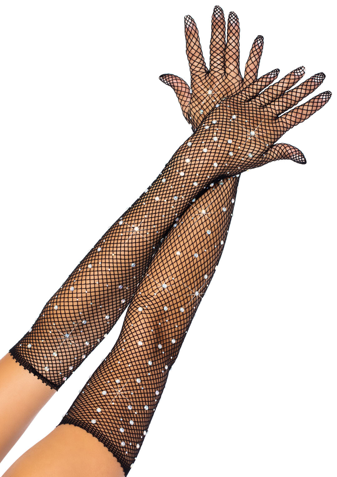 Glimmering Temptation: Rhinestone Fishnet Enchantment