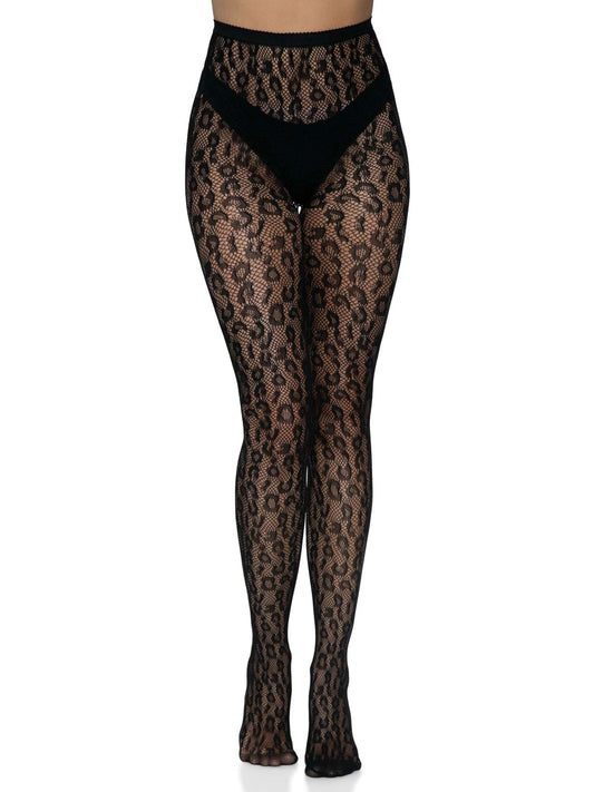 Unleash Your Inner Wildcat in Leopard Lace Tights
