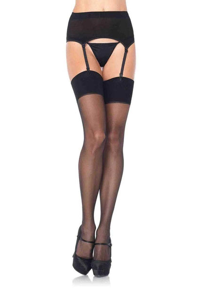 Unleash Your Allure: Black Garter & Stockings Set