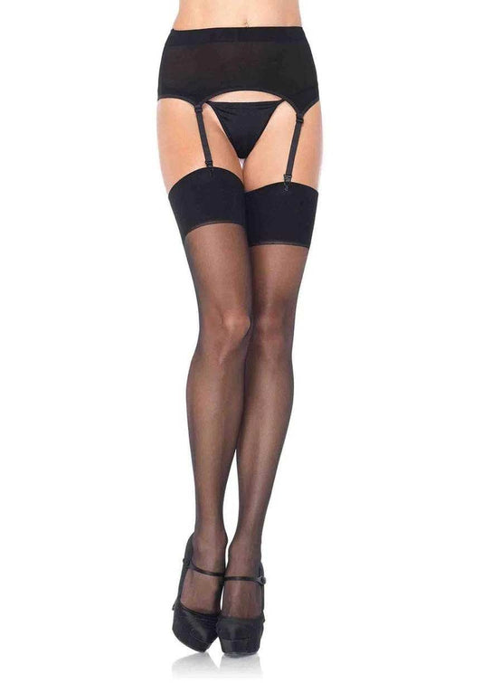 Unleash Your Allure: Black Garter & Stockings Set