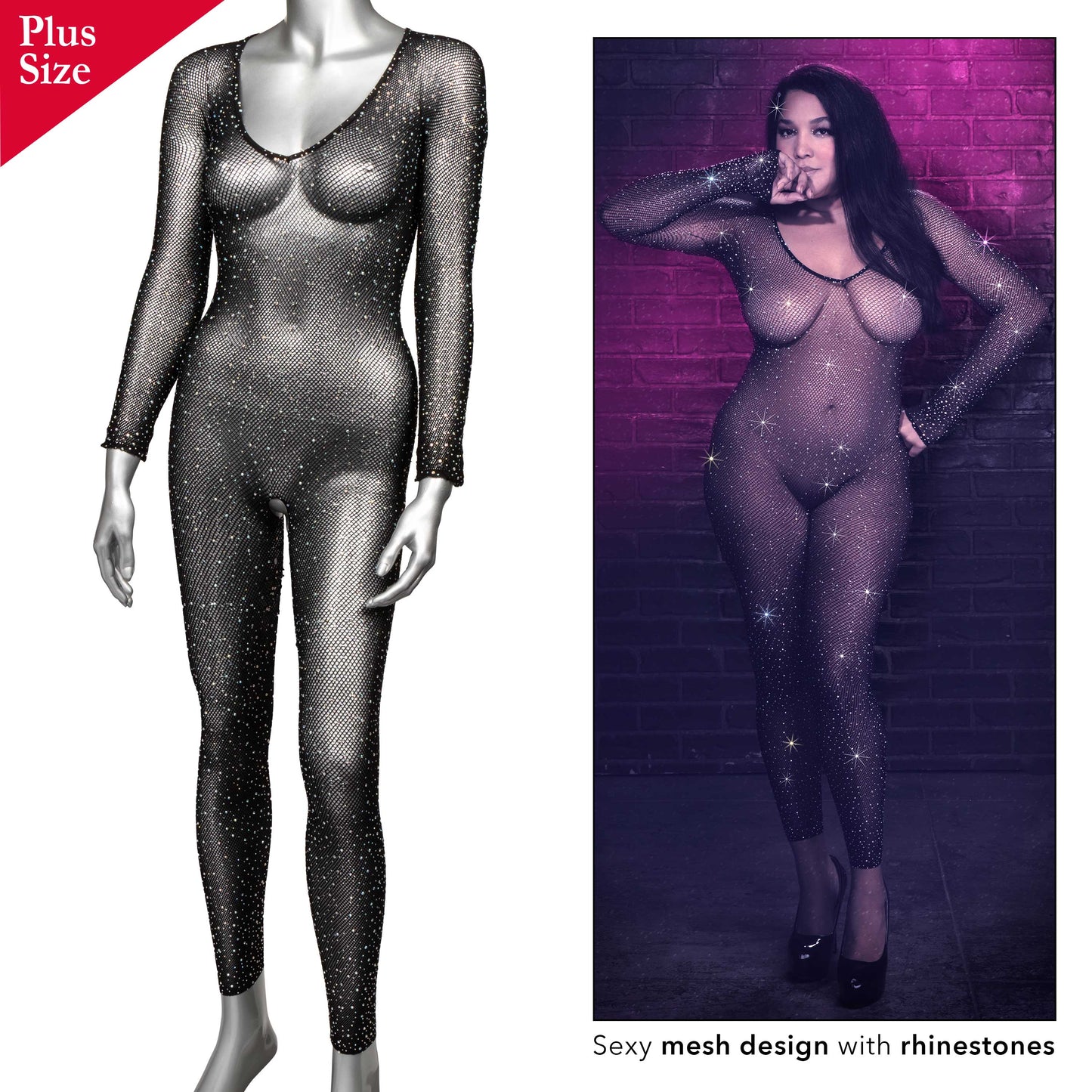 Unleash Desire: Crotchless Temptation in Black Curvy