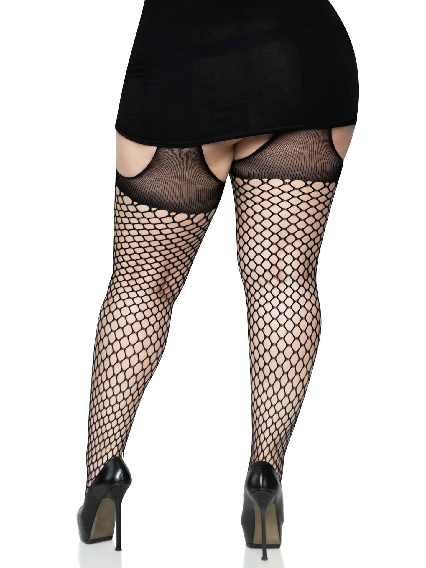 Enticing Curves: Black Crotchless Dream Hose