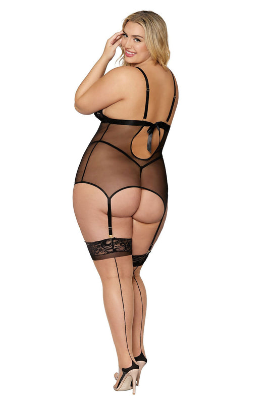 Enticing Lace and Mesh Temptation Slip for Curves