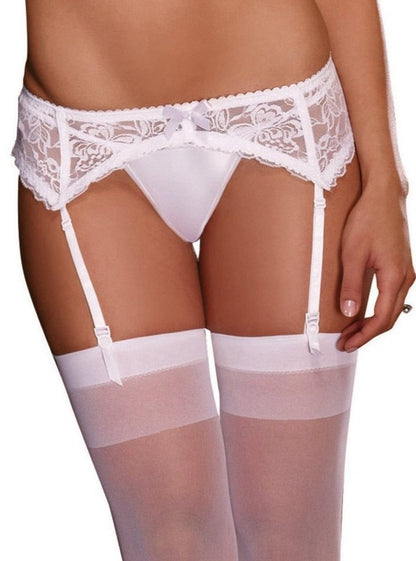 Whispers of Desire Lace Garterbelt in White